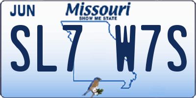 MO license plate SL7W7S