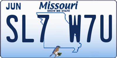 MO license plate SL7W7U