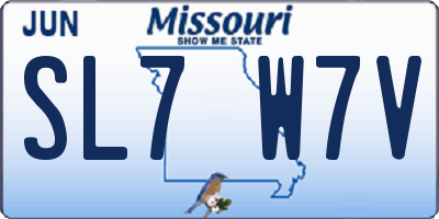 MO license plate SL7W7V