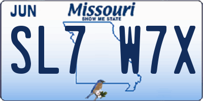 MO license plate SL7W7X