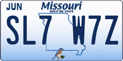 MO license plate SL7W7Z