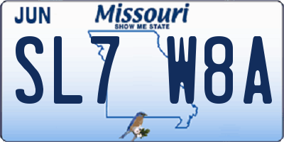 MO license plate SL7W8A