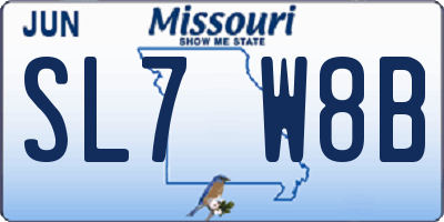 MO license plate SL7W8B