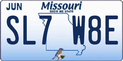 MO license plate SL7W8E