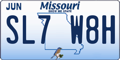MO license plate SL7W8H
