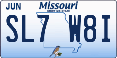 MO license plate SL7W8I