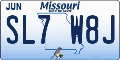 MO license plate SL7W8J