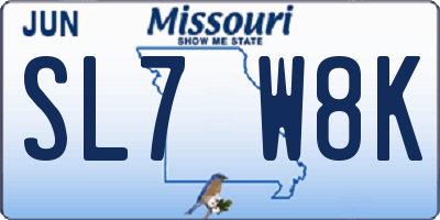 MO license plate SL7W8K