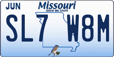 MO license plate SL7W8M