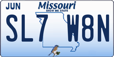 MO license plate SL7W8N