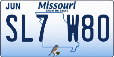 MO license plate SL7W8O