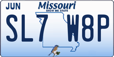 MO license plate SL7W8P