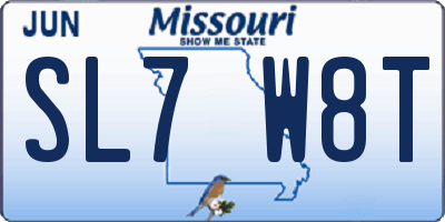MO license plate SL7W8T