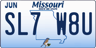 MO license plate SL7W8U
