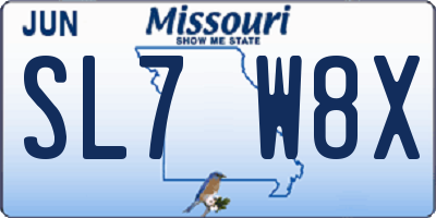 MO license plate SL7W8X