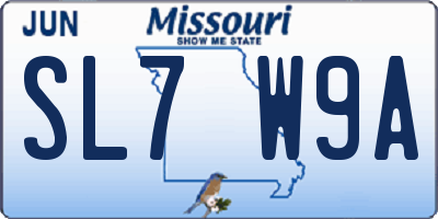 MO license plate SL7W9A