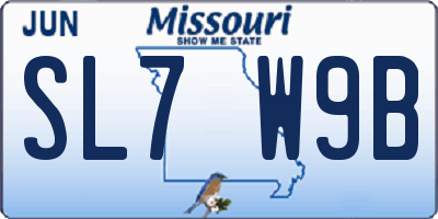 MO license plate SL7W9B