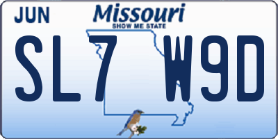 MO license plate SL7W9D