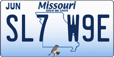 MO license plate SL7W9E