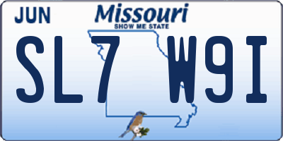 MO license plate SL7W9I