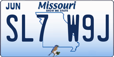 MO license plate SL7W9J