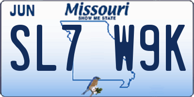 MO license plate SL7W9K