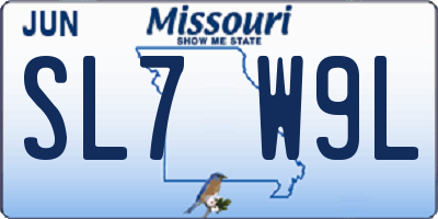 MO license plate SL7W9L