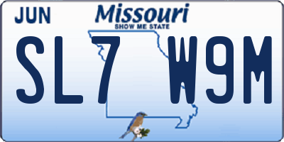 MO license plate SL7W9M