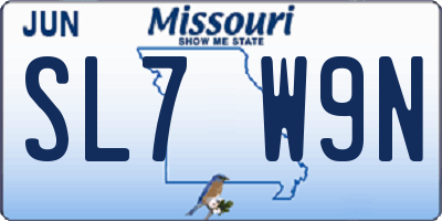 MO license plate SL7W9N