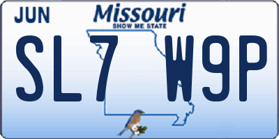 MO license plate SL7W9P