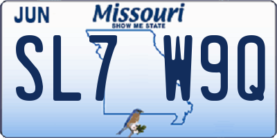 MO license plate SL7W9Q