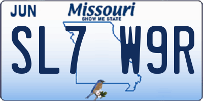 MO license plate SL7W9R