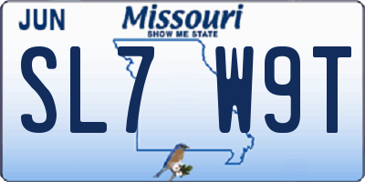 MO license plate SL7W9T