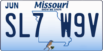 MO license plate SL7W9V
