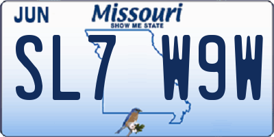 MO license plate SL7W9W