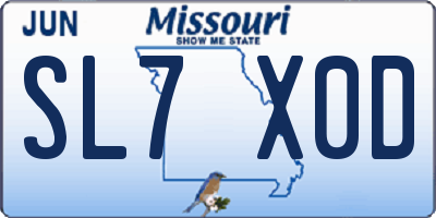 MO license plate SL7X0D