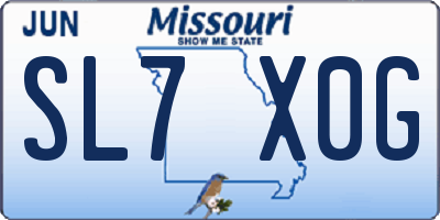 MO license plate SL7X0G