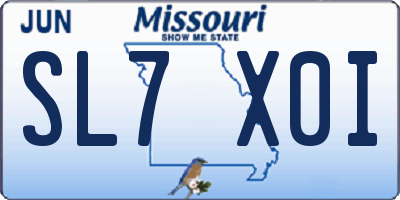 MO license plate SL7X0I