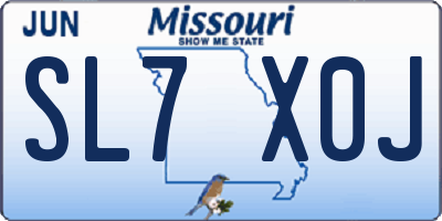 MO license plate SL7X0J