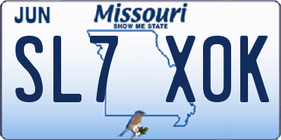 MO license plate SL7X0K