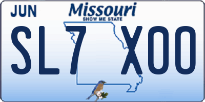 MO license plate SL7X0O