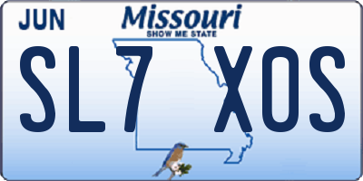 MO license plate SL7X0S