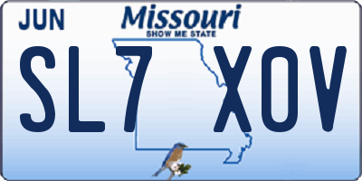 MO license plate SL7X0V
