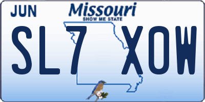 MO license plate SL7X0W