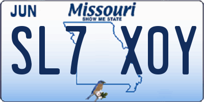 MO license plate SL7X0Y
