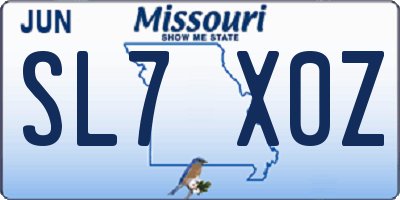 MO license plate SL7X0Z