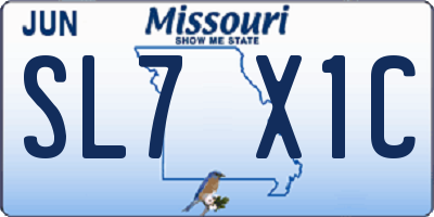 MO license plate SL7X1C