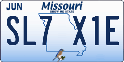 MO license plate SL7X1E