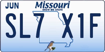 MO license plate SL7X1F