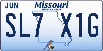 MO license plate SL7X1G